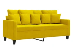 Sofá de 2 plazas terciopelo amarillo 140 cm
