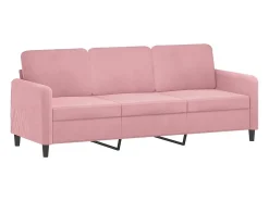 Sofá de 3 plazas terciopelo rosa 180 cm