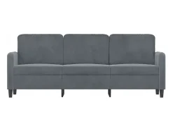 Sofá de 3 plazas terciopelo gris oscuro 180 cm PWFG26065