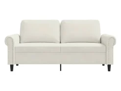 Sofá de 2 plazas terciopelo color crema 140 cm