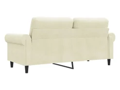 Sofá de 2 plazas terciopelo color crema 140 cm