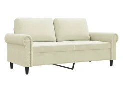 Sofá de 2 plazas terciopelo color crema 140 cm