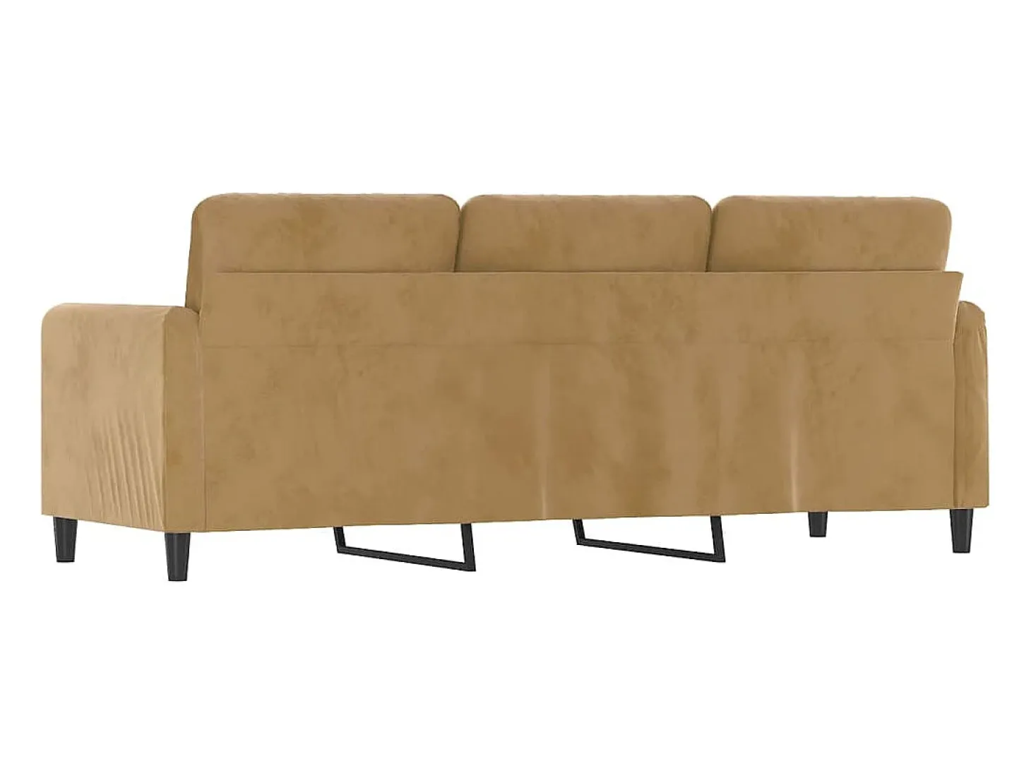 Sofá de 3 plazas terciopelo marrón 180 cm