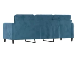 Sofá de 3 plazas terciopelo azul 180 cm