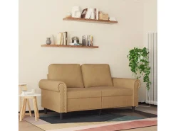 Sofá de 2 plazas terciopelo marrón 120 cm