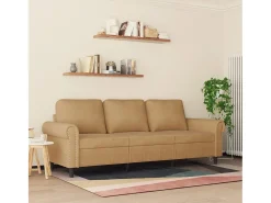 Sofá de 3 plazas terciopelo marrón 180 cm