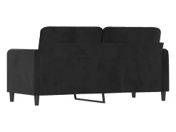 Sofá de 2 plazas terciopelo negro 140 cm PWFG54408