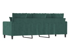 Sofá de 3 plazas terciopelo verde oscuro 180 cm