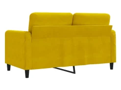Sofá de 2 plazas terciopelo amarillo 120 cm