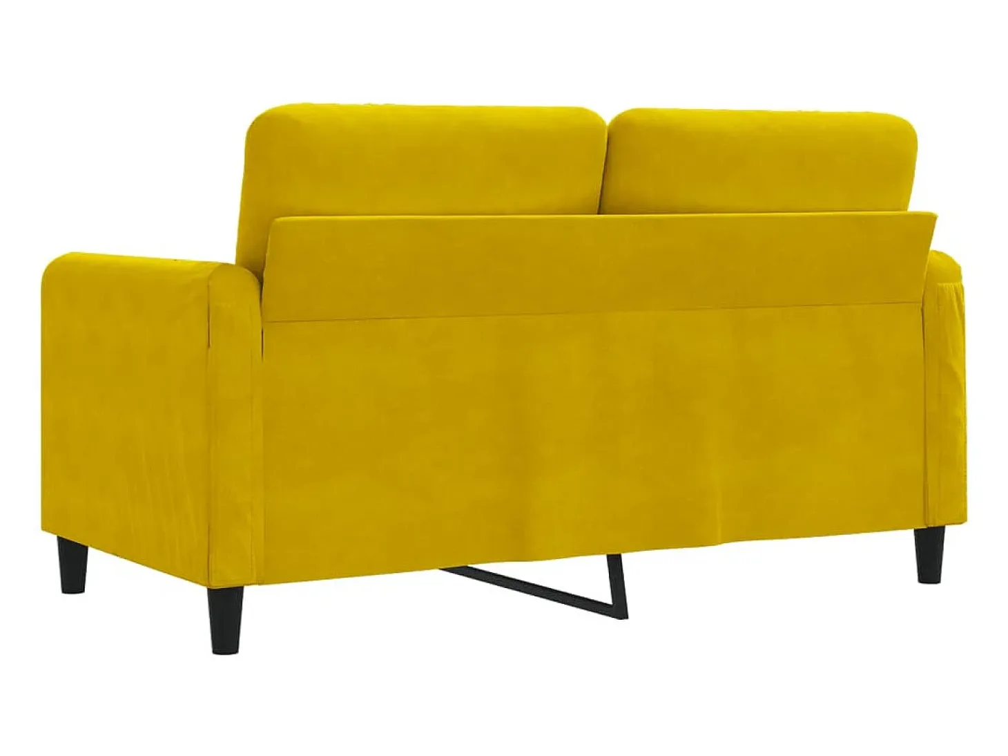 Sofá de 2 plazas terciopelo amarillo 120 cm