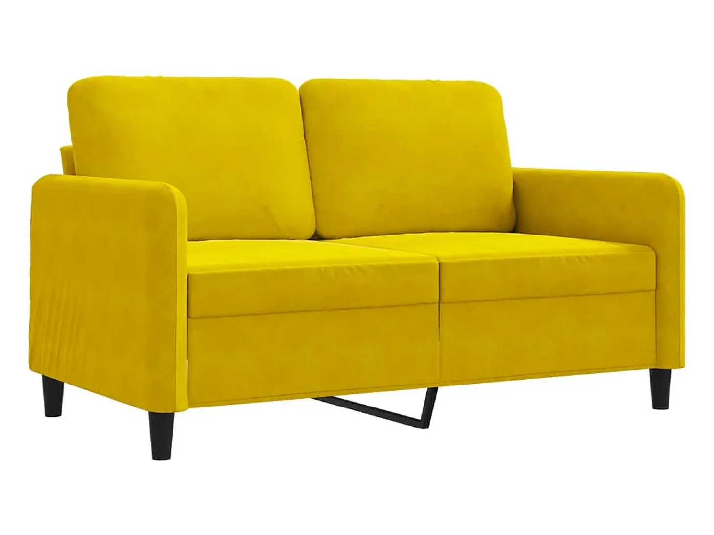 Sofá de 2 plazas terciopelo amarillo 120 cm