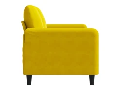 Sofá de 2 plazas terciopelo amarillo 120 cm