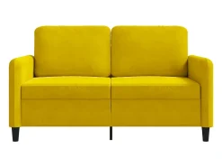 Sofá de 2 plazas terciopelo amarillo 120 cm