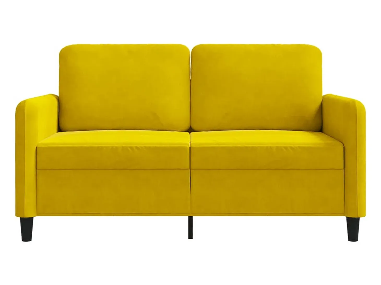 Sofá de 2 plazas terciopelo amarillo 120 cm