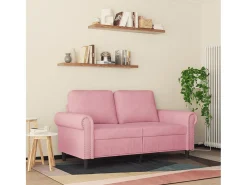 Sofá de 2 plazas terciopelo rosa 120 cm