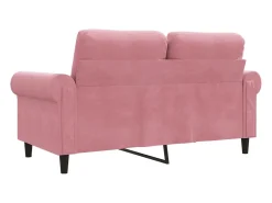 Sofá de 2 plazas terciopelo rosa 120 cm