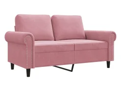 Sofá de 2 plazas terciopelo rosa 120 cm
