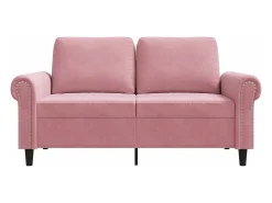 Sofá de 2 plazas terciopelo rosa 120 cm
