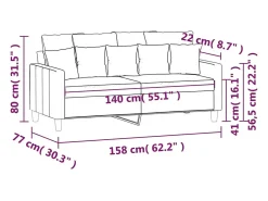 Sofá de 2 plazas terciopelo azul 140 cm