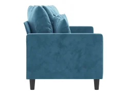 Sofá de 2 plazas terciopelo azul 140 cm