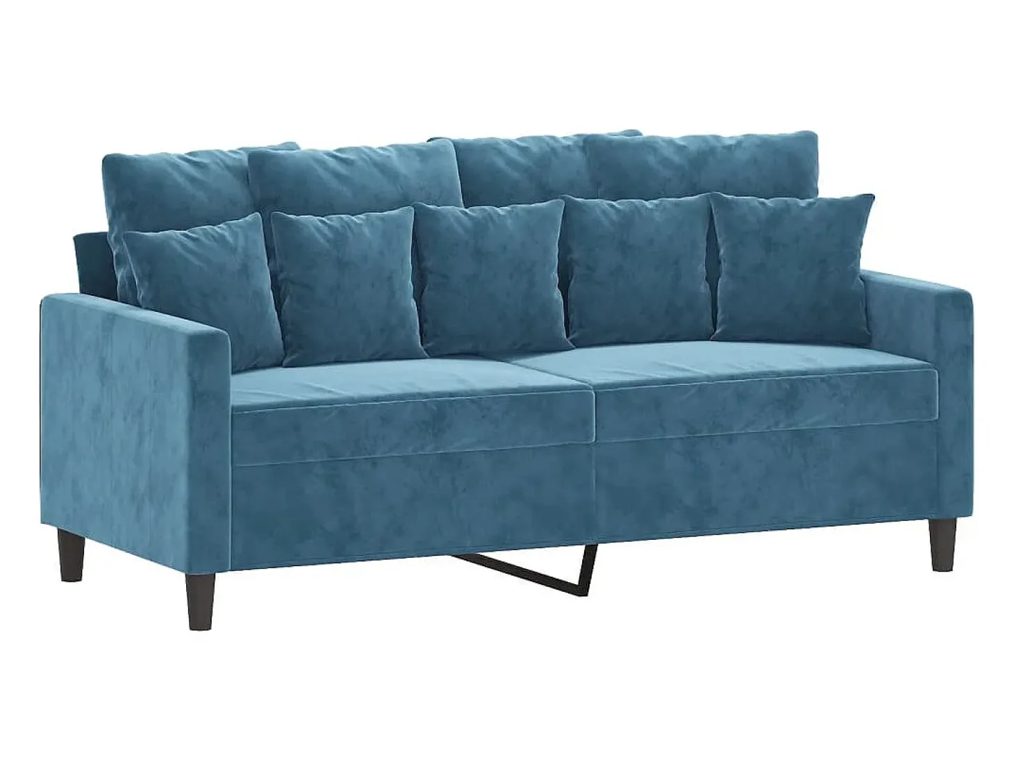 Sofá de 2 plazas terciopelo azul 140 cm