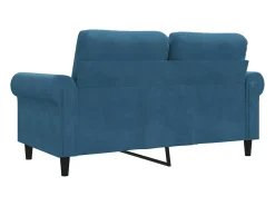 Sofá de 2 plazas terciopelo azul 120 cm