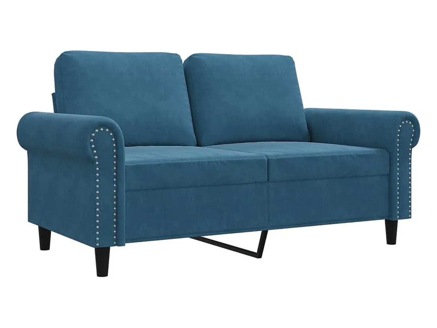Sofá de 2 plazas terciopelo azul 120 cm