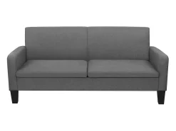 Sofá de 3 plazas 180x65x76 cm gris oscuro
