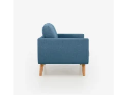 Sofá de diseño moderno escandinavo de 2 plazas de tela Marek - Azul Marino