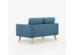 Sofá de diseño moderno escandinavo de 2 plazas de tela Marek - Azul Marino