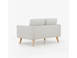 Sofá de diseño moderno escandinavo de 2 plazas de tela Marek - Beige