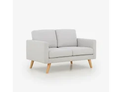 Sofá de diseño moderno escandinavo de 2 plazas de tela Marek - Beige