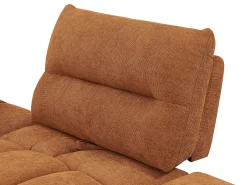 Sofá de ángulo reclinable en tela texturizada terracota APOLIU