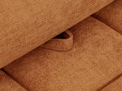 Sofá de ángulo reclinable en tela texturizada terracota APOLIU