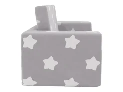 Sofá de niños de 2 plazas felpa suave gris claro con estrellas ES202039