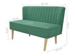 Sofá de tela verde 117x55,5x77 cm