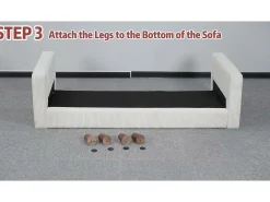 Sofá de terciopelo acanalado de 2 a 2 años, sofá derecha acolchado moderno grande con asientos adicionales de 56 cm - 2 cojines - 178x76x89cm - gris
