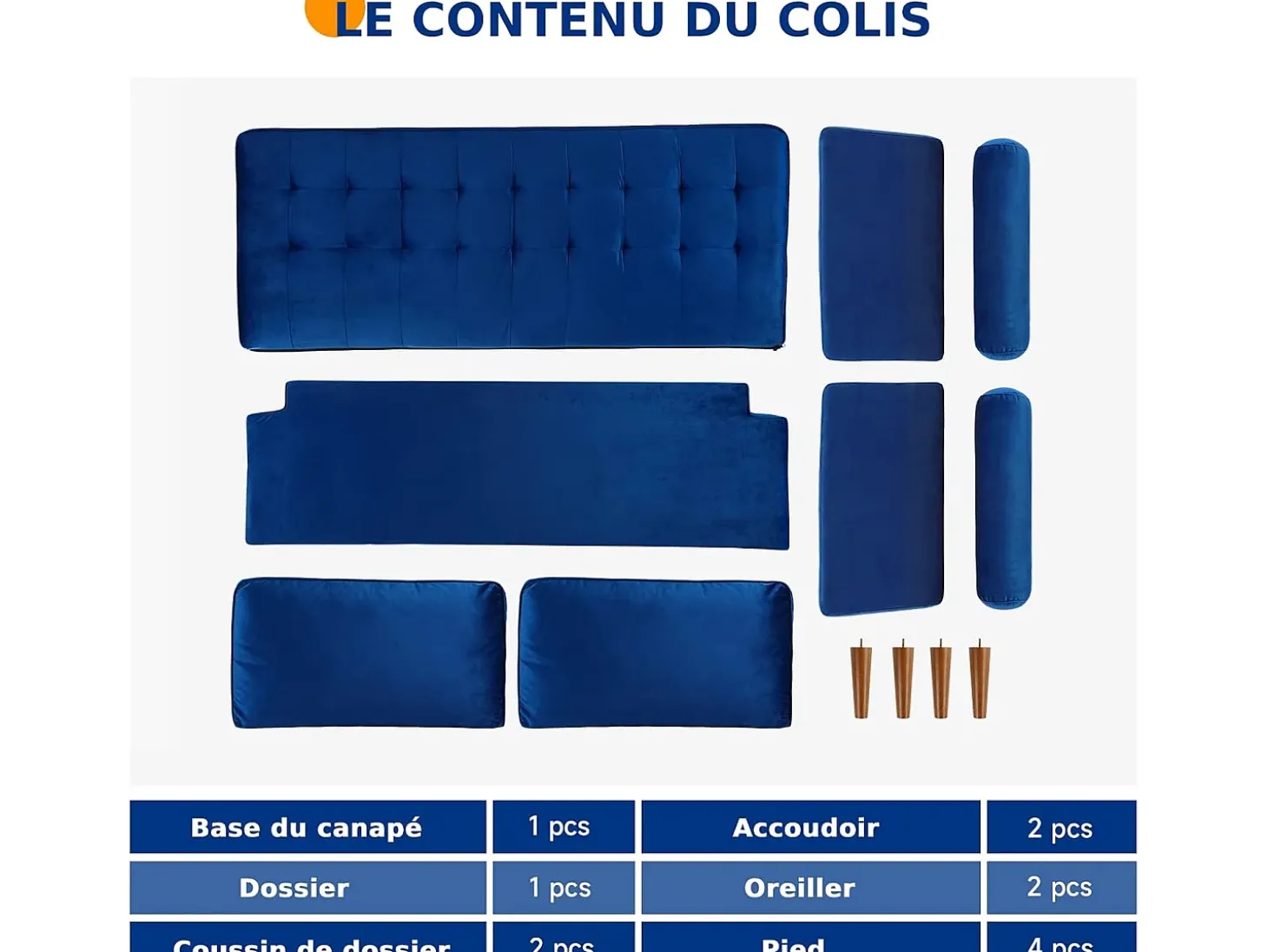 Sofá de terciopelo azul de 2 asientos, sofá mini dormitorio con reposabrazos, pies de madera cónicos, sofá fijado un respaldo bajo