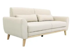 Sofá diseño 3 plazas tejido natural patas roble EKTOR