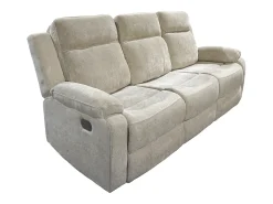 Sofá eléctrico de 3 plazas de 95x204x102 cm con mecanismo relax en color beige Reimon
