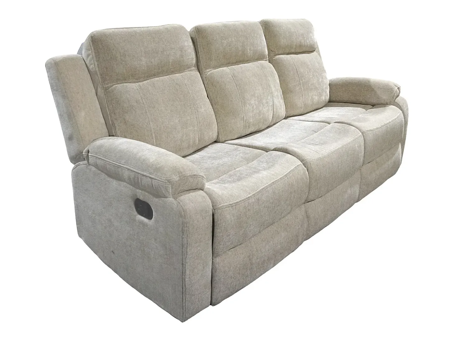 Sofá eléctrico de 3 plazas de 95x204x102 cm con mecanismo relax en color beige Reimon