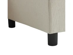 Sofá esquinero contemporáneo de 3-4 plazas con cojines y otomana, en lino beige, para salón o apartamento