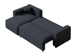 Sofá esquinero convertible de pana azul COSY