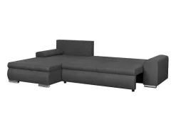 Sofá esquinero convertible reversible con almacenaje - Tela Gris Oscuro - 5 plazas - INDIAN