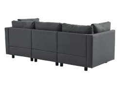 Sofá esquinero de 3 o 4 plazas, tapizado en forma de L, tejido de lino, 220 x 83 x 81 cm, color gris