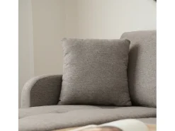 Sofá esquinero de 3 plazas con chaise longue - 185 x 118 x 82 cm - tejido transpirable de algodón y lino - Gris oscuro antiguo