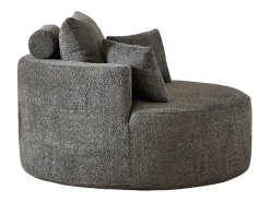 Sofá individual, Sofá tapizado con reposabrazos y respaldo - Chenilla gris - para salón y dormitorio