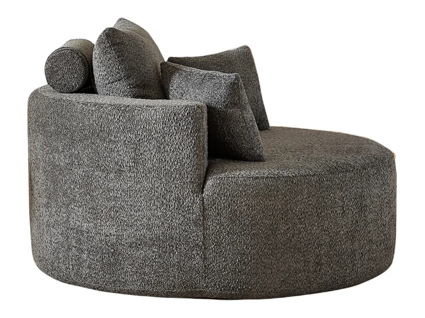 Sofá individual, Sofá tapizado con reposabrazos y respaldo - Chenilla gris - para salón y dormitorio