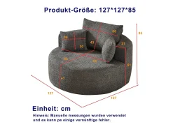 Sofá individual, Sofá tapizado con reposabrazos y respaldo - Chenilla gris - para salón y dormitorio