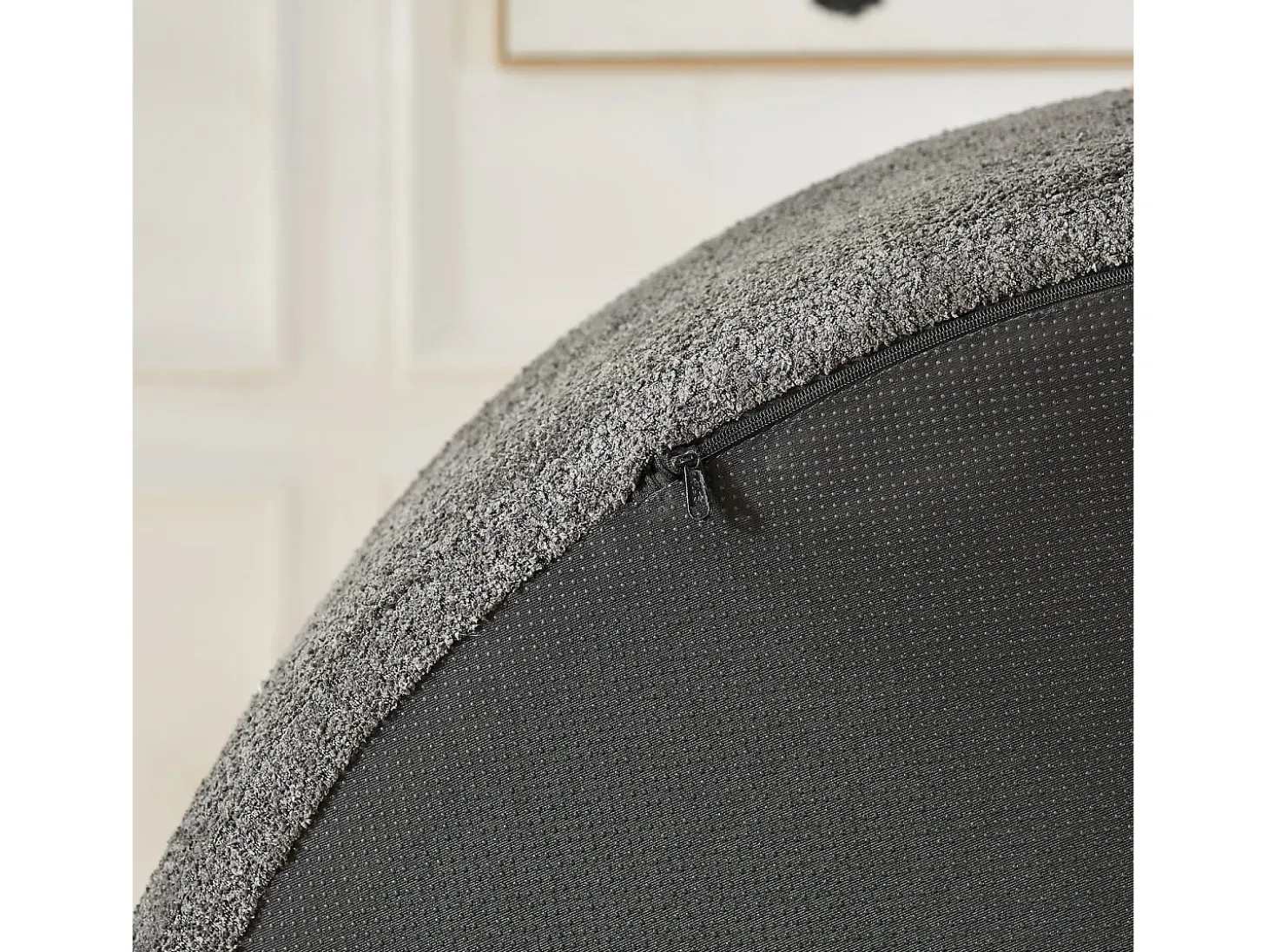 Sofá individual, Sofá tapizado con reposabrazos y respaldo - Chenilla gris - para salón y dormitorio